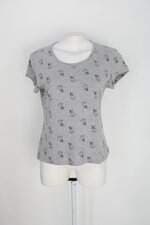 Blusa love trend feminina cinza estampada