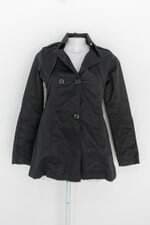 Casaco ferrovie feminino preto com Pregas