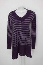 Suéter feminino roxo listrado