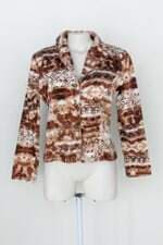 Jaqueta ferraz feminina marrom estampado