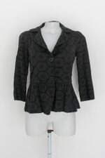 Blazer viv l'eroá feminino preto com Forro e Pregas