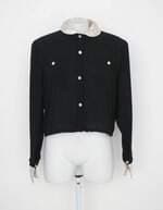 Camisa feminina preta Colarinho Cetim