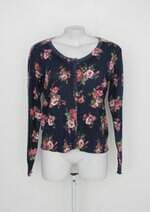 Cardigan C&A feminino azul floral