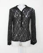 Camisa zara feminina preta com Transparência