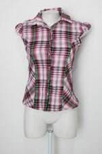 Blusa feminina rosa xadrez