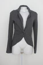 Blazer sprit feminino cinza com Fenda