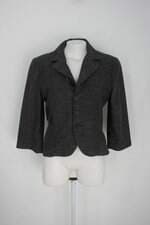 Blazer mademoiselle feminino cinza com Ombreira e Fenda