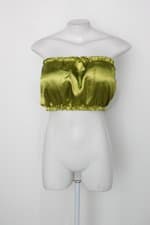Blusa Tomara que caia feminina verde com Bojo
