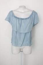 Blusa Ciganinha riachuelo feminina azul claro com Babado