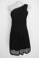Vestido Ombro Único feminino preto com Bojo