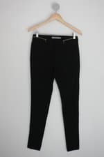 Calça de tecido basement feminina preta com Nervura