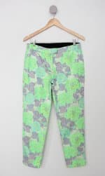 Calça de tecido animale feminina estampada