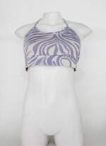 Top de biquíni riukiu feminino roxo estampado