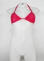 Top de biquíni feminino rosa