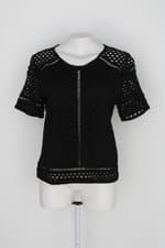 Blusa san feminina preta com Transparência