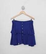 Minissaia feminina azul com Babado