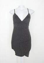 Vestido forever 21 feminino preto com fios metálicos e Franzido