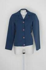 Blazer rabusch feminina azul com Ombreira