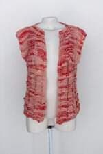 Colete de tricot feminino rosa mesclado