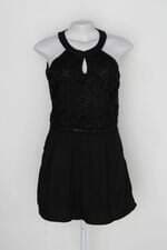 Macaquinho j.ch feminino preto com Renda