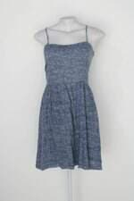 Vestido feminino azul com Cós com elástico