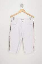 Calça de sarja drambuie feminina branca com corrente lateral