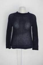 Suéter feminino azul com Transparência