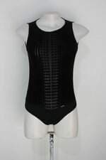 Body fyi feminino preto com Flocado