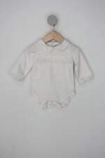Body Infantil tip top off-white com babado