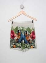 Shorts prímavera sem fim feminino bege estampado