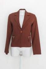 Blazer t.v.z feminino marrom listrado com Ombreira