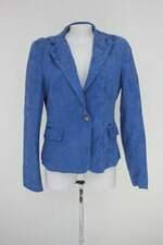 Blazer mooncity feminina azul com Ombreira