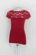Blusa makenji feminina vermelha com Renda