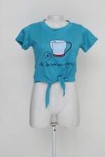 Blusa feminina azul com Silk