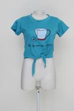 Blusa feminina azul com Silk