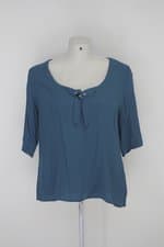 Blusa program feminina azul com Laço