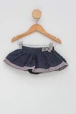 Saia Infantil leader azul xadrez com laço 