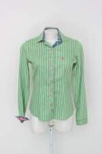 Camisa dudalina feminina verde listrada 