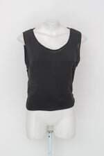 Blusa anne fernandes feminina preta com Recortes