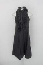 Vestido la chocolê feminino preto com Babado e Franzido
