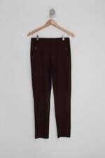 Calça de tecido feminina marrom com Nervura