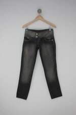 Calça Jeans lúcia figueiredo feminina cinza com Paetê