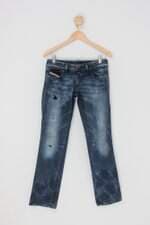 Calça Jeans diesel feminina azul com Renda