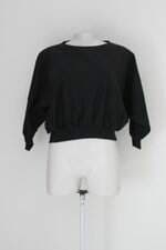 Blusa moletom cropped feminina preta