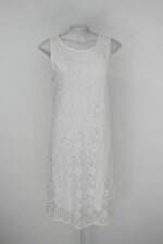 Vestido renner feminino off-white com Renda e Bordado