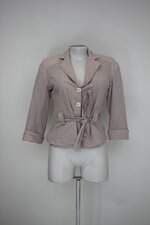 Casaco barred´s feminino listrado com Faixa na Cintura e Ombreira