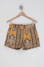 Shorts lenita negrao feminino amarelo estampado