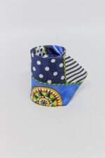 Gravata carasta masculina azul estampada
