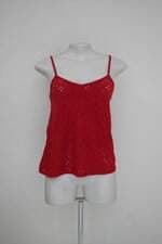 Regata fashionista feminina vermelho com Corte à laser