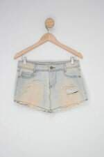 Minissaia degrant jeans fashion feminina azul